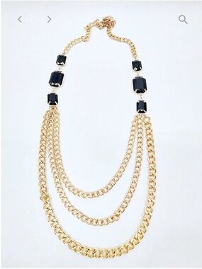 skyline collection Chain Multi-Strand with Black Accents and matching earrings